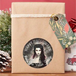 Happy Halloween Steampunk Gothic Fallen Angel Runder Aufkleber