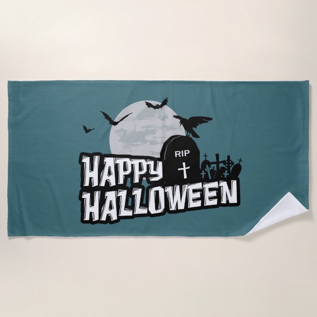 Happy Halloween Strandtuch (Vorderseite)
