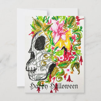 Happy Halloween Sugar Skull Card Mitteilungskarte