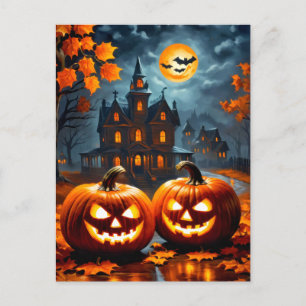 Happy Halloween   Super Glows Nefarious Pumpkins Postkarte