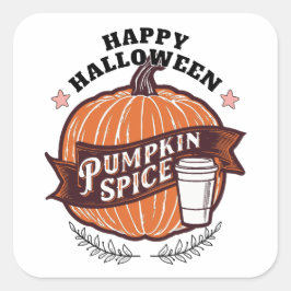 Happy Halloween T - Shirt Quadratischer Aufkleber