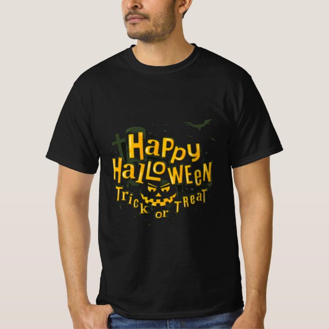 Happy Halloween T - Shirt trendy und niedlich (Vorderseite)