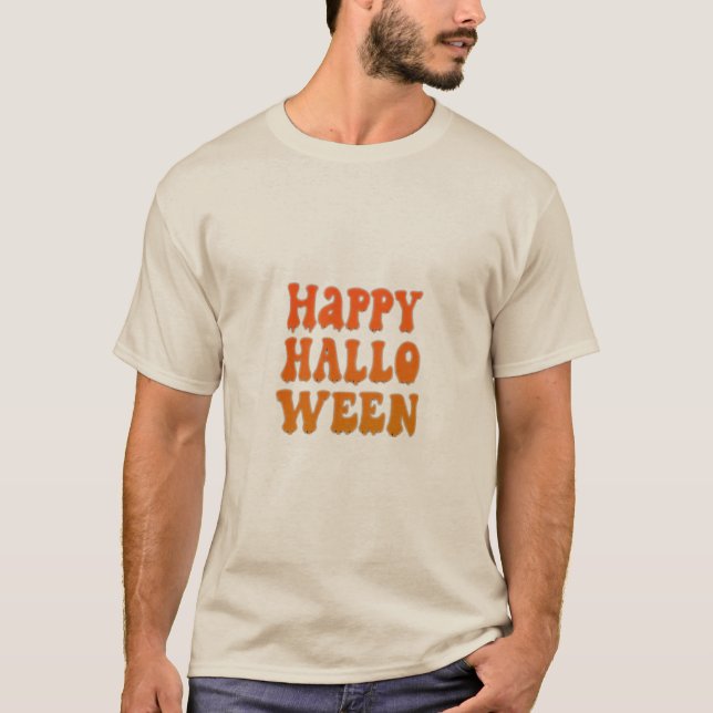 Happy Halloween T - Shirt trendy und niedlich (Vorderseite)
