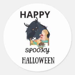 Happy Halloween T Shirthappy spooky halloween Runder Aufkleber