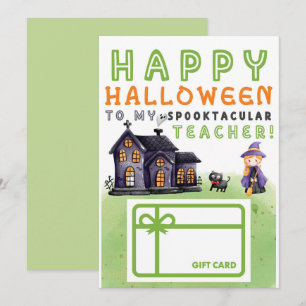 Happy Halloween Teacher Gift Card Inhaber Einladung