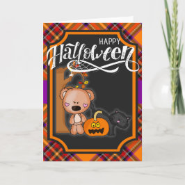 Happy Halloween Teddy Bar Karte