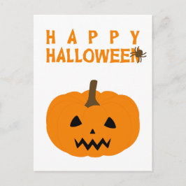 Happy Halloween Text und Kürbis auf die weiße Post Postkarte