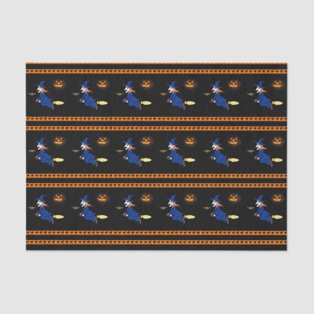 Happy Halloween Tissue, Hexe Seidenpapier (Vorderseite)