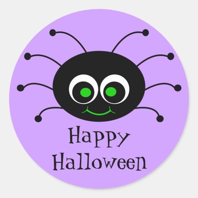 Happy Halloween Toon Spider Sticker (Vorderseite)