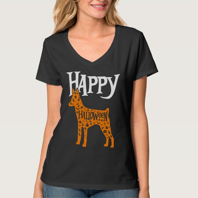 Happy Halloween Toy Fox Terrier T-Shirt (Vorderseite)