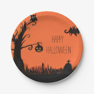 Happy Halloween Tree Ghost Bat Paper Teller