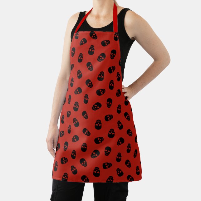 Happy Halloween Trendy Red Skull Schürze (InSitu)
