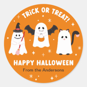 Happy Halloween Trick oder Treat Ghosts Runder Aufkleber