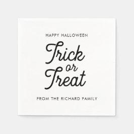 Happy Halloween Trick oder Treat Minimalistisch Serviette