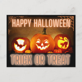 HAPPY HALLOWEEN TRICK ODER TREAT POSTKARTE