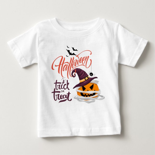 Happy Halloween Trick oder Treat Pumpkin Baby T-shirt (Vorderseite)
