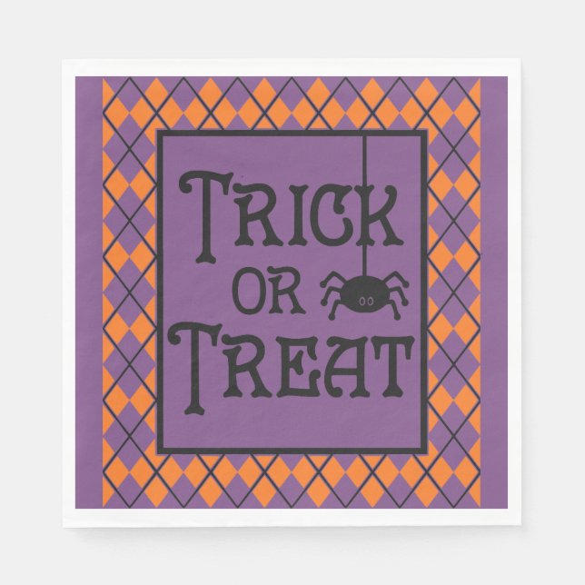 Happy Halloween, Trick oder Treat, Spiderweb Serviette (Vorderseite)