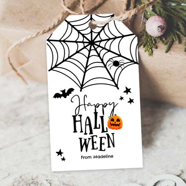 Happy Halloween Trick oder Treat Spiderweb Spooky Geschenkanhänger (Von Creator hochgeladen)