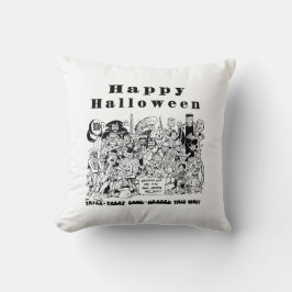 Happy Halloween Trick oder Treat Spooky Illustrati Kissen
