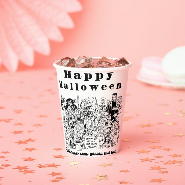 Happy Halloween Trick oder Treat Spooky Illustrati Pappbecher (Insitu)