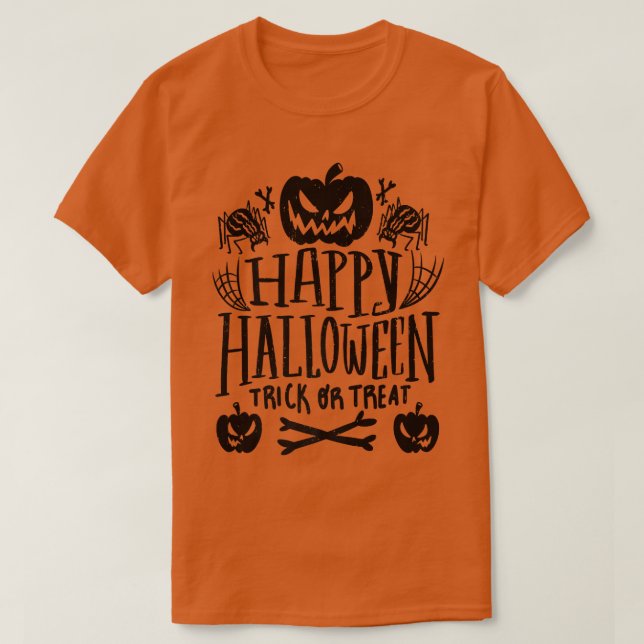 Happy Halloween Trick Or Treat Jack O Lanterns Spi T-Shirt (Design vorne)