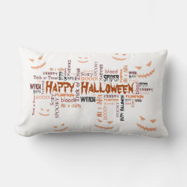 Happy Halloween Typografie Lendenkissen