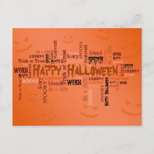 Happy Halloween Typografie Postkarte