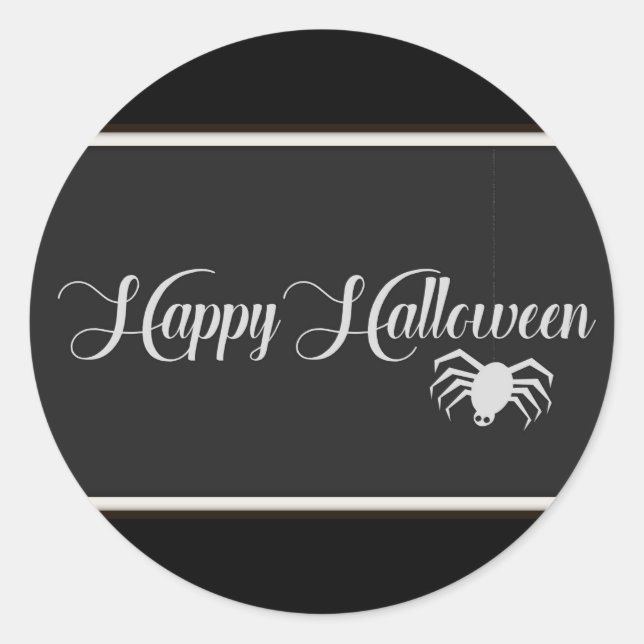 Happy Halloween Typografie Runder Aufkleber (Vorderseite)
