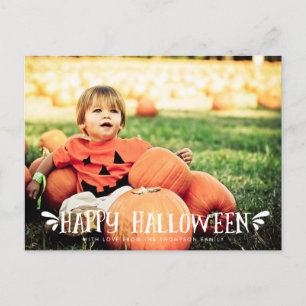 Happy Halloween Typografy Foto Postcard Postkarte