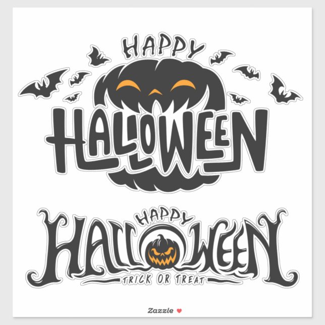 Happy Halloween Typography  Aufkleber (Blatt)