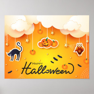 Happy Halloween über den Wolken Poster