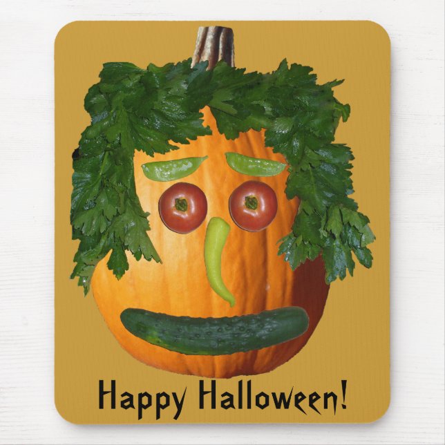 Happy Halloween - Uncut Pumpkin Face Mousepad (Vorne)