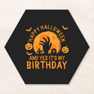 Happy Halloween und ja, es ist mein Geburtstag Untersetzer