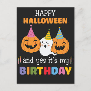 Happy Halloween und Ja, es ist meine Geburtstagska Postkarte