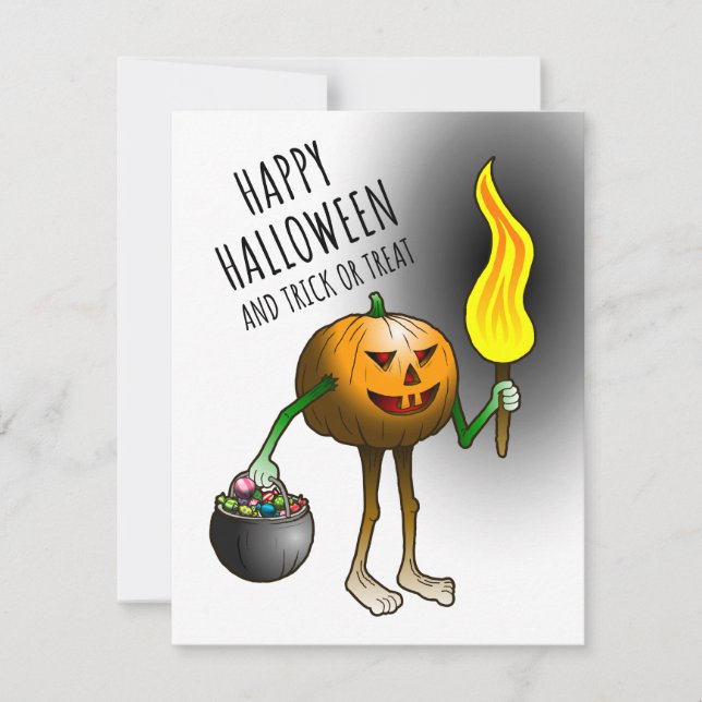 Happy Halloween und Trick oder Treat Mitteilungskarte (Vorderseite)