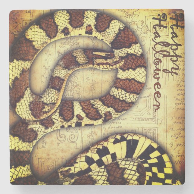 Happy Halloween-Untersetzer Steinuntersetzer (Vorderseite)