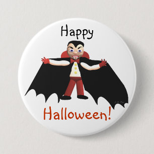 Happy Halloween Vampire Button