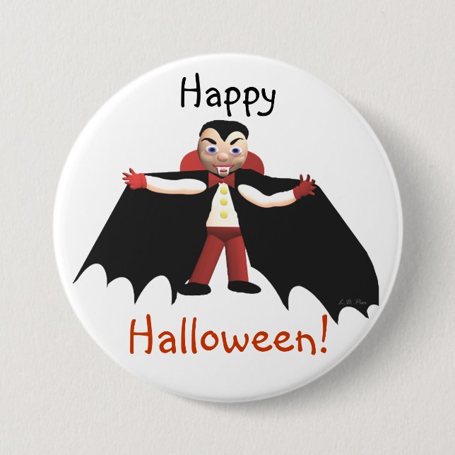 Happy Halloween Vampire Button (Vorderseite)