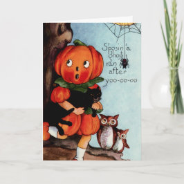Happy Halloween Vintag Illustration Karte