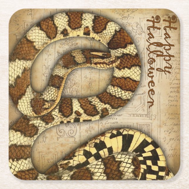 Happy Halloween Vintag Snakes Untersetzer (Vorderseite)