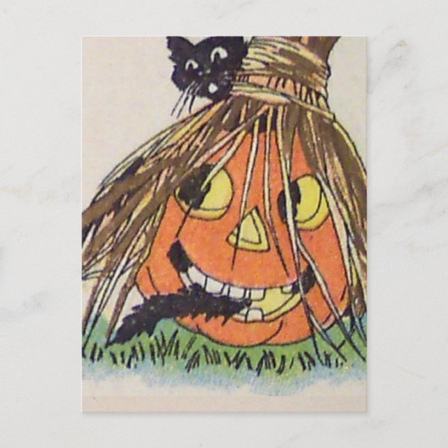 Happy Halloween (Vintage Halloween-Karte) Postkarte (Vorderseite)