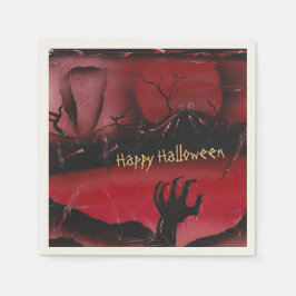 Happy Halloween vom Friedhof Serviette