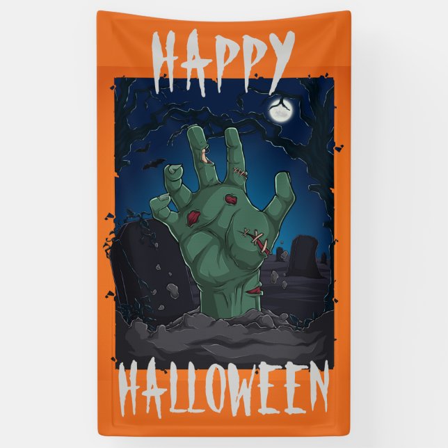 Happy Halloween vom Grab Banner (Vertikal)
