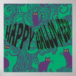 Happy Halloween von den Tragekatzen Poster
