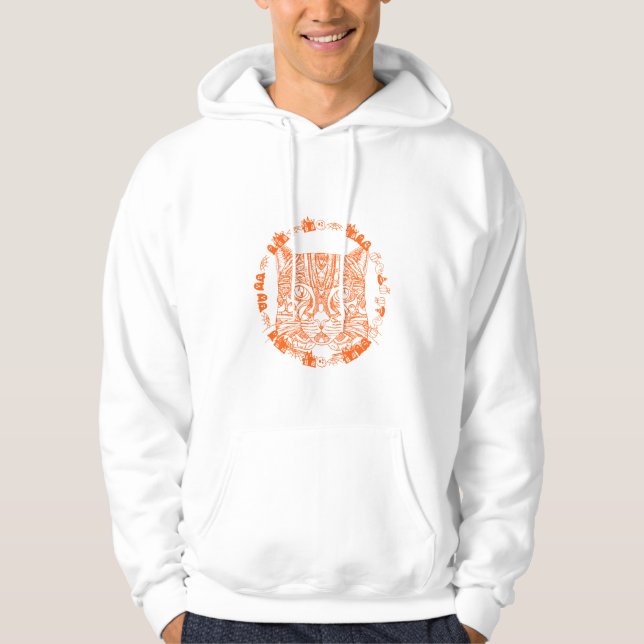 Happy Halloween von der Orange Cat Hoodie (Vorderseite)