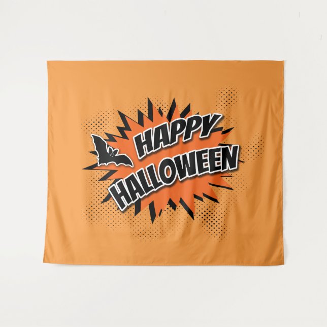 Happy Halloween Wandteppich (Vorderseite (Horizontal))