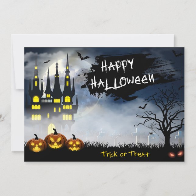 Happy Halloween Weihnachtskarte Feiertagskarte (Vorderseite)