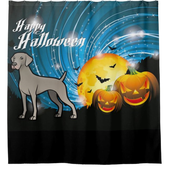 Happy Halloween Weimaraner Duschvorhang (Vorderseite)