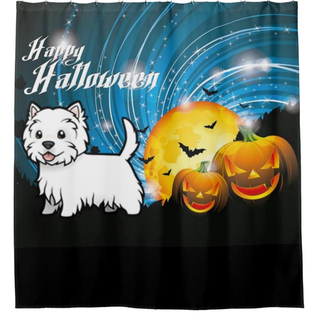 Happy Halloween West Highland Terrier Duschvorhang (Vorderseite)