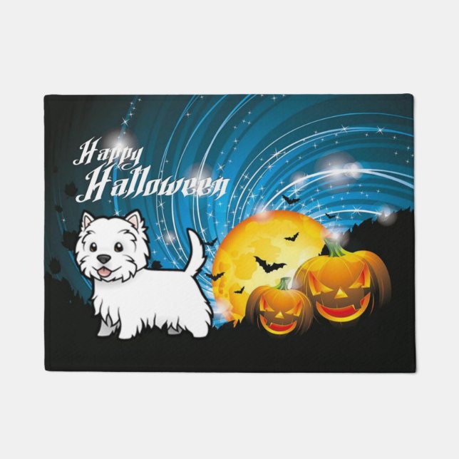 Happy Halloween West Highland Terrier Fußmatte (Vorderseite)